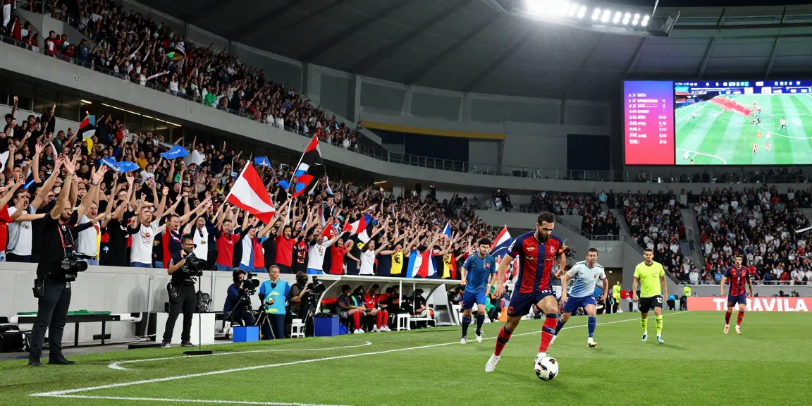 Live soccer match with fans cheering and players in action, bóng đá cakhiatv experience.