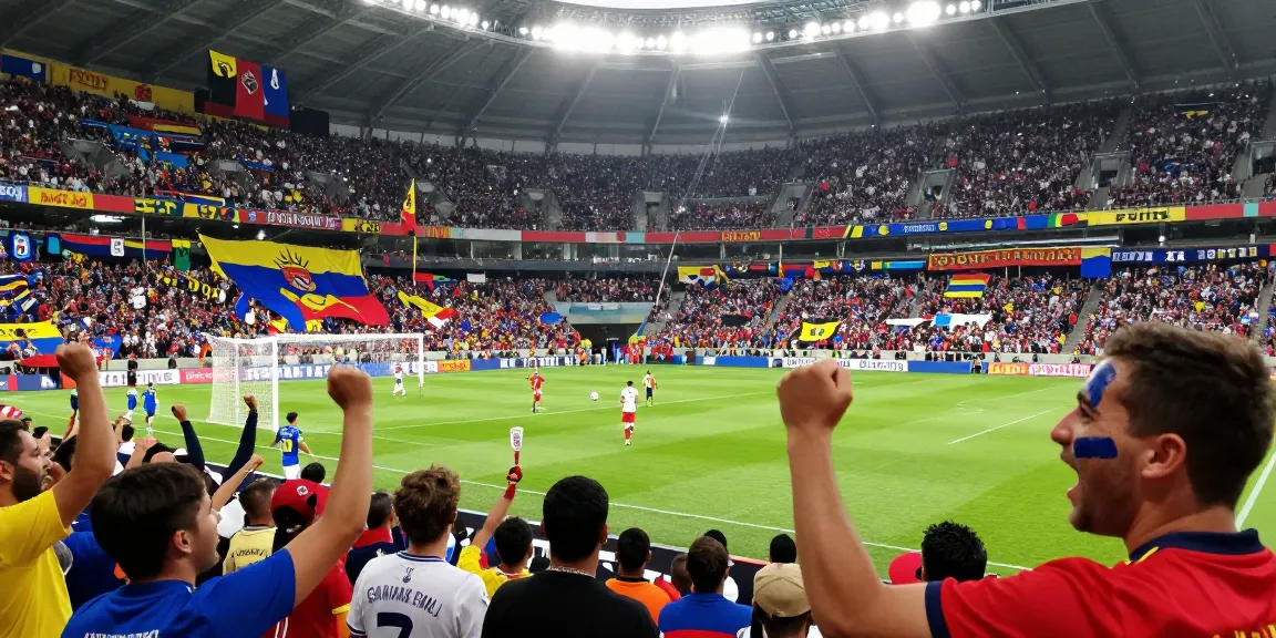 Exciting football match atmosphere with fans celebrating and players in action at GangvangTV, bóng đá gavangtv.