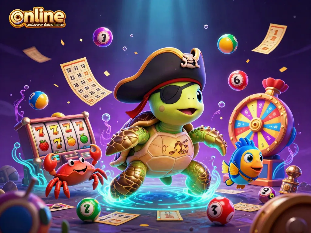 Play exciting games at online casinoer uden dansk licens featuring a lively pirate scene with treasure.