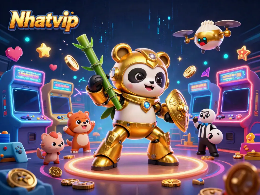 Nhatvip brings excitement and rewards in a lively 3D casino illustration experience.