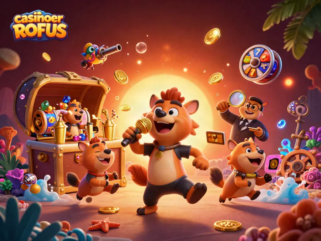 Engage in casinoer uden ROFUS with lively hyenas in a vibrant digital casino scene.