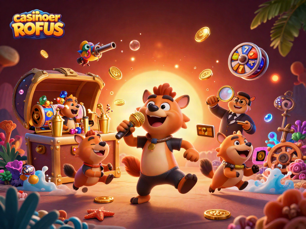 Engage in casinoer uden ROFUS with lively hyenas in a vibrant digital casino scene.