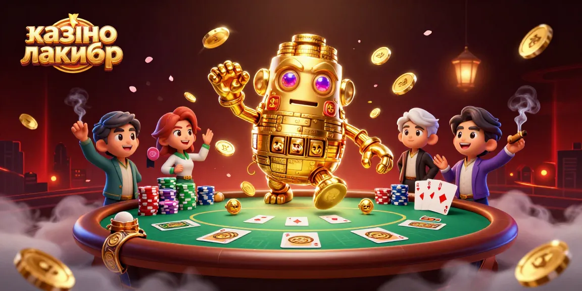Experience winning at казино лакибир with vibrant slots, poker, and casino games illustrated in a rich 3D scene.